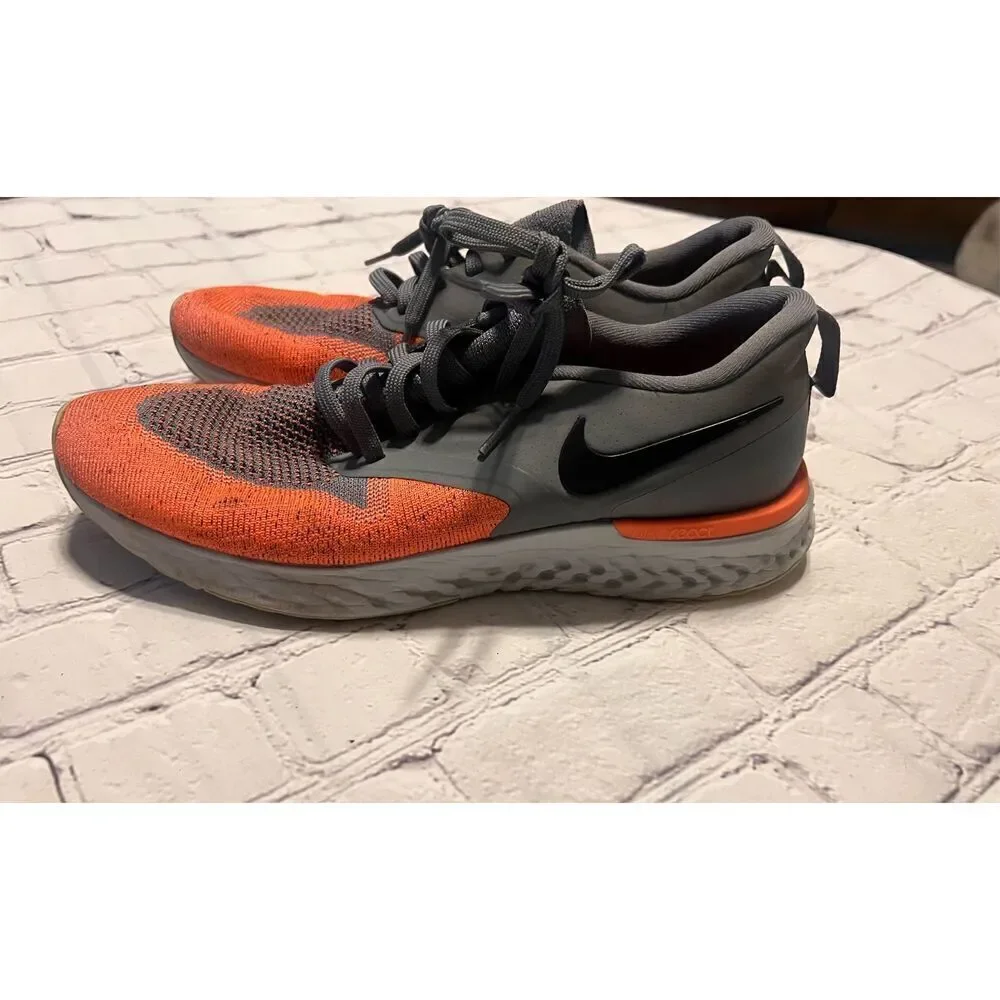 Nike Women's Size 9.5 Odyssey React 2 Sneaker Gray Orange Athletic Running Shoe